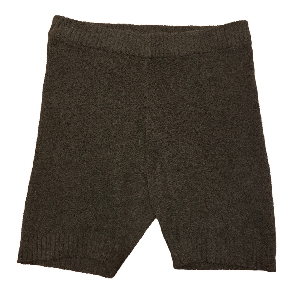 Cozy Gray Knit Pajama Shorts with Elastic Waist
